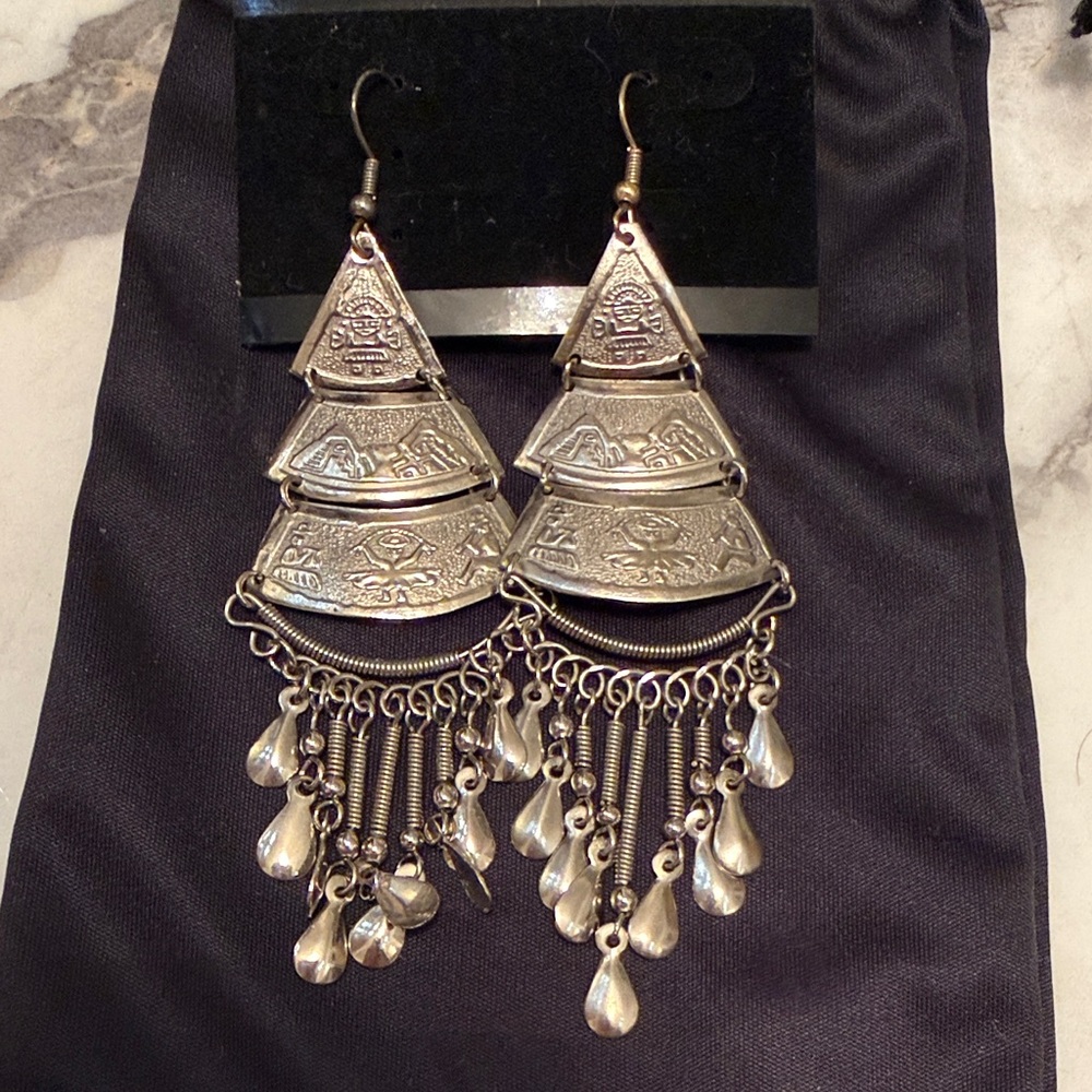 Elegant Silver Chandelier Earrings